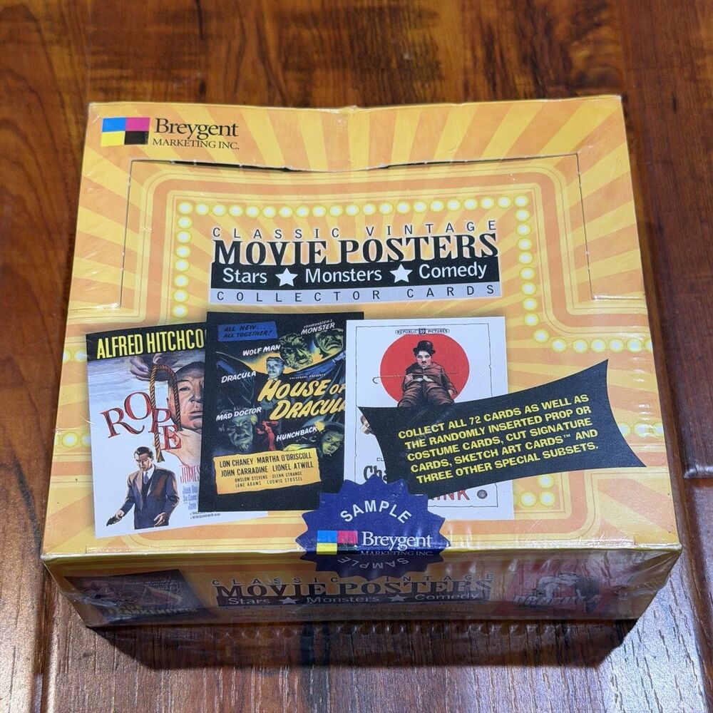 Breygent Vintage Stars Monsters Comedy Movie Posters Collector Cards Sample Box